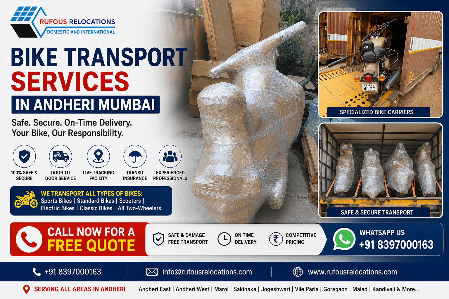 Bike Transport Services in Andheri Mumbai